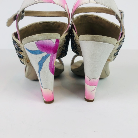 Dries Van Noten Sequin Floral Iridescent Heels - Picture 8 of 8